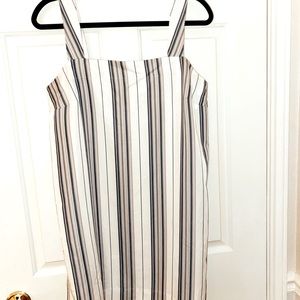 White and grey stripe dress